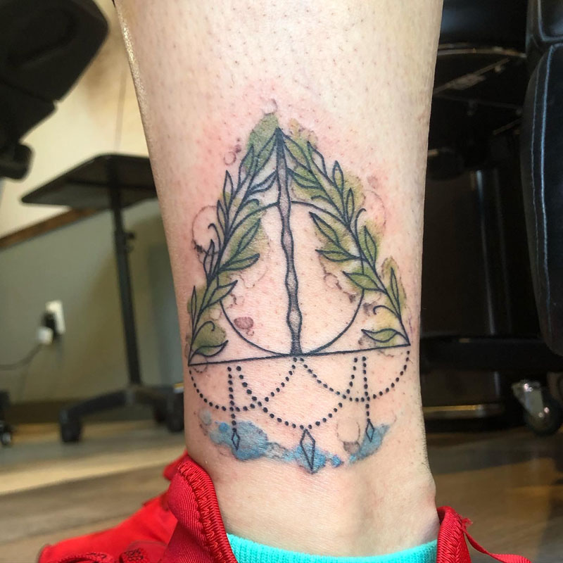 Color, Linework, Watercolor, Harry Potter, Orlando inspired tattoo by Scott “CoolAid” Irwin